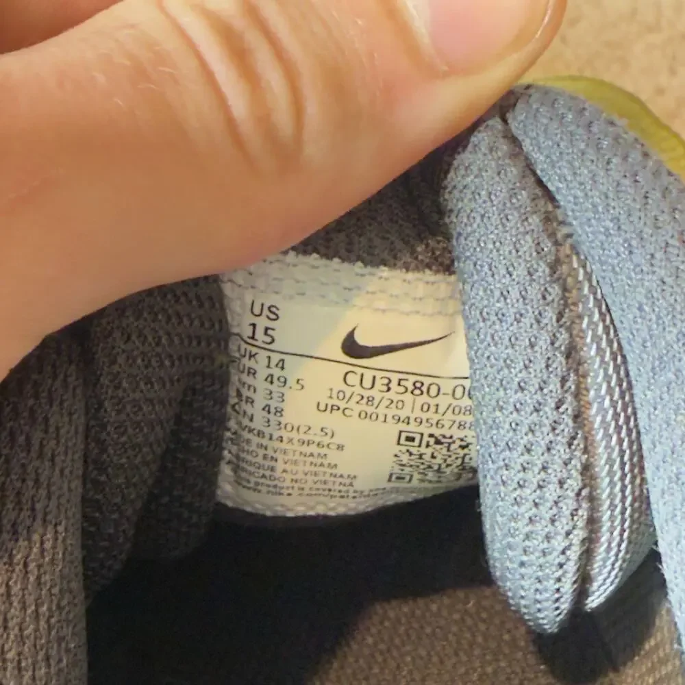 Nike MC Trainer Mens Size 15 Light Smoke Gray Lime Gym Running Training Shoes